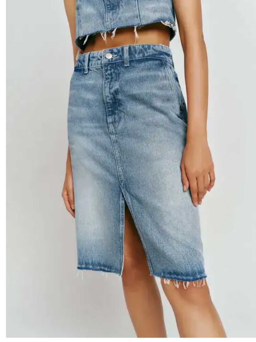 Reformation Dyani Denim Midi Skirt size 29
